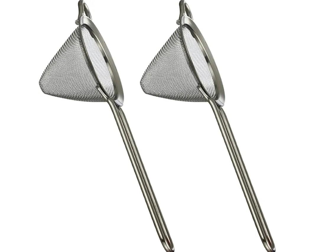 Fine Mesh Cocktail Strainer, Stainless Steel, Long Handle Set of 3