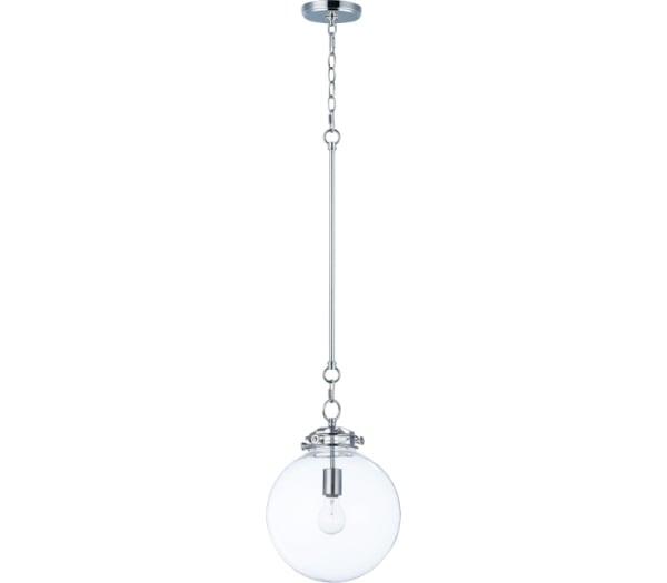 Maxim 25180CLPN, Retro Pendant, 1-Light, 60 Watts, Polished Nickel