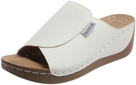 Rungion Womens Wedge Sandals Shoes Orthopedic Comfortable Summer Beach Dressy Slipper with Arch Support Casual Platform Slides 42/11