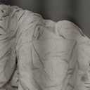 BESTOUCH Sheet Set 100% Washed Cotton Linen Feel Super Soft Comfortable Chic Lightweight 4 Pcs Home Bedding Set Solid Linen Grey Full