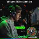 WESEARY Wireless Gaming Headset for PS5, PS4, PC, Switch & Mac, 20ms Ultra-Low Latency, 2.4GHz USB & Bluetooth 5.4 Gaming Headphones with Mic, 50H Battery Life, 3D Spatial Audio, Aurora Purple