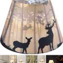 GOSO 9" Small Lamp Shade,Multi-Yellow Deer Lampshade for Table Lamps & Wall Lamps,5" 9" 6.4" (Spider) Bell Vintage & Art Decor Animal Print Lamp Shades Replacemnt for Bedroom/Bedside,1 Pack