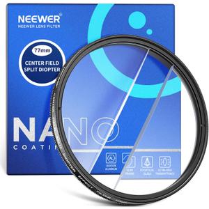 NEEWER 77mm Center Field Split Diopter Effect Filter, Camera Linear Prism K9 Optical Glass Filter with Aluminium Frame, Blurred Refraction Foreground Repeated Color Effect Camera Lens Accessories