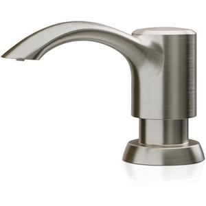 SAMODRA Built in Kitchen Sink Soap Dispenser (Brushed Nickel) with 13 oz Large PET Lotion Bottle, Refill from Top