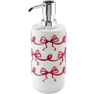 Avanti Linens - Lotion Pump/Soap Dispenser, Durable Hand-Painted Resin, Countertop Accessories, Holiday Home Decor (Christmas Bows)