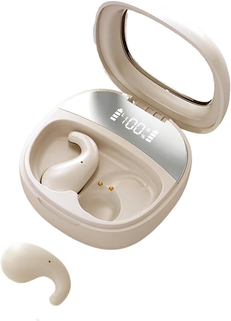 Sleep Earbuds for Side Sleepers - Noise Cancelling Headphones with Sleep Mode, Non-in Ear Design for Pain-Free All Night Comfort (Beige)