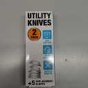 INTERNET'S BEST Premium Utility Knife Set | Retractable Box Cutter with Rubber Handle | Heavy-Duty Cutting for Cardboard, Carpet, Plastic | Retractable Blade | Includes 2 Razor Knives & Extra Blades