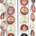 CEHNCEH K Cup Holder: Coffee Pod Carousel Organizer, Compatible with 40 Keurig K-Cup Pods, Spins 360-Degrees - Lazy Susan Platform, Home or Office Kitchen Counter Organize (Off-white)