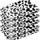 5 Pcs Cow Print Birthday Party Trays 13 x 10 Inch Black and White Cow Theme Serving Tray for Birthday Party Decorations Home Kitchen Table Supplies