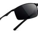 Men's Polarized SunglassesUltra Light Rectangular Metal Frame with Spring Hinge for Driving & Golf
