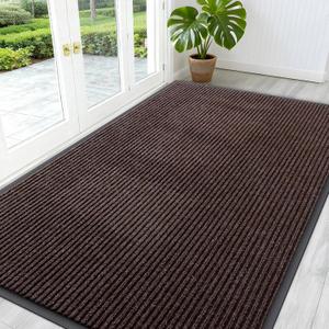 OLANLY Front Door Mat 59x34, Waterproof Heavy-Duty Indoor Outdoor Doormat | Tan, Absorbent, Stain and Fade Resistant, Non-Slip Backing, Easy-Clean Welcome Floor Mat for Entryway, Patio and Porch