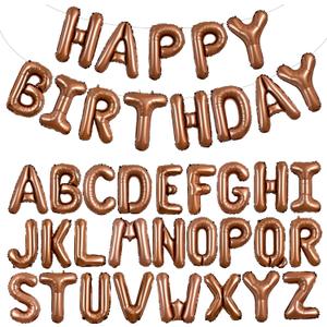 TONIFUL 65 Pcs 16 Inch Brown Happy Birthday Balloons and 2 Sets A-Z Foil Letters Balloons DIY Personalized Phrase Banner for Birthday Celebration Halloween Thanksgiving Christmas Party Decorations