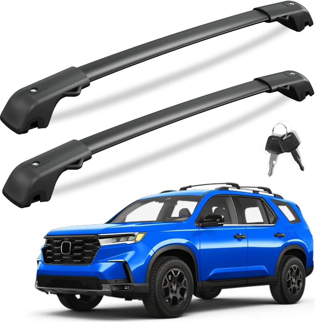 KINGGERI 300lbs Lockable Roof Rack Cross Bars Compatible with Honda Pilot 2023-2026 Sport TrailSport Touring Elite with Raised Rails, Aluminum Crossbars Rooftop Racks Carrier