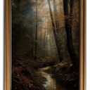 CHMMART Vintage Gold Framed Wall Art Dark Forest Canvas Art Prints Nature Landscape Pictures Wall Decor Woodland Aesthetic Paintings Artwork for Living Room Bedroom 16x24in