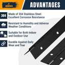 ALBO 30 Inch Black Heavy Duty Piano Hinge Continuous Stainless Steel 304 (2-Pack), Surface Mount Cabinet Hinges Matte Black 30"x2" for Large Cabinet, Industrial Storage & Equipment Door