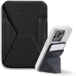 MOFT Magnetic Wallet Stand Compatible with iPhone 16/15/14/13/12 Series, Angle Adjustment & Magsafe Compatible MOVAS Phone Stand,Jet Black
