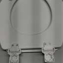 Mayfair Athens Toilet Seat, Easy Clean Hinges and Durable Wood Seat, Elongated, White