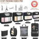 Veken 10 Set/8 Set Packing Cubes for Travel Essentials, Suitcase Organizer Bags in 4 Sizes, Carry-On Luggage Accessories with Laundry Bag & Passport Holder, Airplane Must Have, Camp Gifts for Men (01 Black)