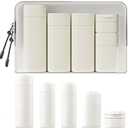 Travel Bottles Set - TSA Approved Leak Proof Squeezable Containers for Toiletries, Conditioner, Shampoo, Lotion & Body Wash Accessories (White)