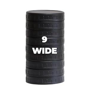 Jumterlee 9 Pack Black Wide Mouth Mason Jar Lids with Silicone Rings, Plastic Mason Jar Lids, Plastic Canning Lids, Fit Ball, Kerr and More (black)