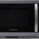 Farberware 1.1 Cu. Ft. Countertop Microwave Oven 1000 Watts Power, Auto Cook Settings, Defrost, Easy Clean and Child Safety Lock - Stainless and Black