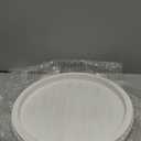 HPC Decor 12in Round Wood Tray - White, Distressed, Farmhouse Rustic - Decorative Tray for Living Room, Coffee Table, Kitchen Table or Farmhouse Serving Tray