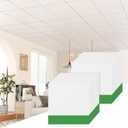 24 pcs 24" x 24" Smooth Drop Ceiling Tiles 2ft x 2ft, PVC Ceiling Tile - Waterproof, Fire-Rated to Prevent Breakage - Cover 96 Sq. Ft, White