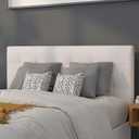 Flash Furniture Full Tufted Vinyl Headboard, White Adjustable Height, Easy Install, Bedroom Decor, 
White vinyl upholstery with box stitch design, Headboard Size: 56.5"W x 2.75"D x 22.5"H