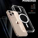 for iPhone 16 Pro Case Clear,Compatiblewith MagSafe,with 2X Screen Protectors & Military-Grade Shockproof Protection Magnetic Slim Case,Transparent Anti-Yellowing,Shockproof Cover for 6.3 inch