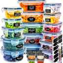 48-Piece Meal Prep Containers Set With Airtight Lids,BPA Free Food Storage Containers For Leftovers Leakproof Stackable Freezer/Microwave/Dishwasher Safe Lunch Box (24, Rectangular+Roud)