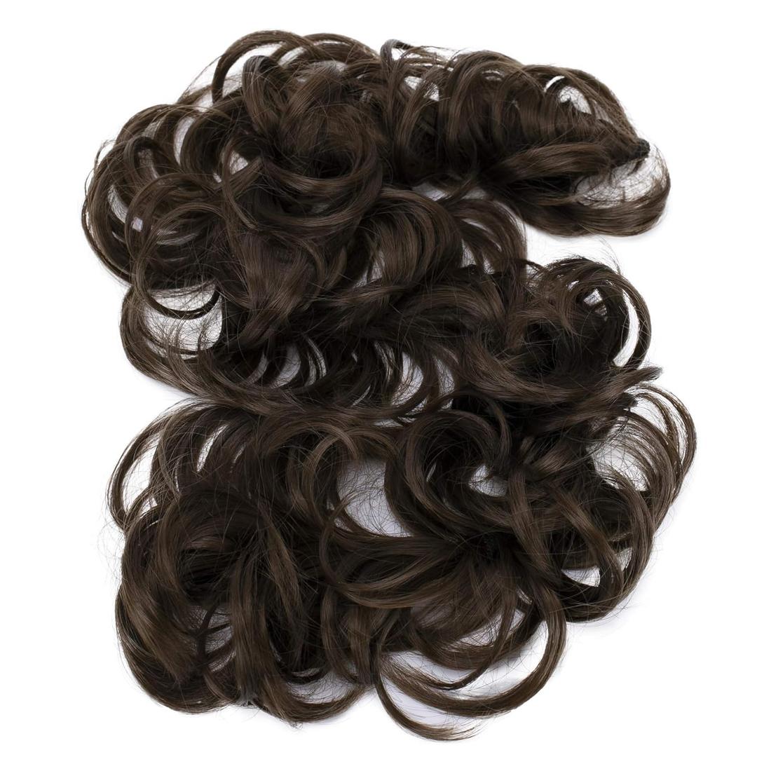 CAISHA Hairpiece Hair Wrap Heat-resistant Synthetic Fibres Curly Messy Updo Brown HW9