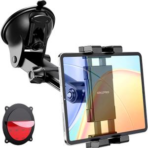 OHLPRO Tablet Holder for Car Dashboard & Windshield, Long Arm Suction Cup Tablet Mount Fits 5-17" iPad Pro/Air/Mini, Stable iPad Car Mount for Truck/SUV/Semi, Ideal Tech Gift for Drivers & Traveler