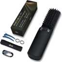 Hot Hair Straightener Brush,Portable Mini Hair Straightener USB Rechargeable 6400MAH,2 in 1 Hair Straightener Comb with Anti-Scald Feature for Women & Men (Black)