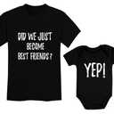 Tstars Did We Just Become Best Friends? Big Brother Little Bro Matching Shirt & Baby Bodysuit Set, 3 Size