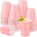 50 Pack Pink Disposable Plastic Cups 12 Ounce Drinking Party Cups Bulk Party Cups for Wedding Birthday Graduation Christmas Parties, Picnics Events