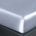 Homiest Baby Blue Satin Fitted Sheet - Twin Size, Deep Pocket, Luxury & Ultra Soft Bedding