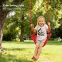 Swing Seat for Kids Heavy Duty Rope Play Secure Children Swing Set,Perfect for Indoor,Outdoor,Playground,Home,Tree,with Snap Hooks and Swing Straps,440 lbs Capacity,Red
