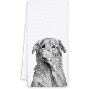 Funny Golden Retriever Hand Towels for Bathroom Washroom, Dog Bathroom Decor, Gifts for Golden Retriever Lovers, Funny Dog Bathrooms Hand Towels, 16x24 Inch