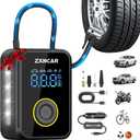 Tire Inflator Portable Air Compressor, Auto air Pump for Car tires Cordless Rechargeable Battery and 12V DC with Pressure Gauge 200PSI 4X Smart Fast Inflation for Cars Bicycles Motorcycles Balls