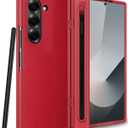 NINKI for Samsung Galaxy Z Fold 6 Case with Screen Protector & Pen Stylus Slot,Shockproof Full Hinge Protection Slim Cover for Samsung Z Fold 6 Phone Case for Galaxy Fold6 Cases with S Pen Holder Red