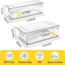 Greenby 4 Pack Refrigerator Organizer Bins with Pull-out Drawer Stackable Clear Fridge Drawer Organizer Fruit Vegetable Storage Containers for Kitchen Pantry Organization (2 Large+2 Small)