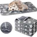 Tranqun 4 Pcs Waterproof Dog Puppies Cat Blankets Bed Mat Washable Crate Kennel Whelping Pads Reusable Pet Pee Pad Soft Reversible Pet Training Pads Sleep Floor Mat Guinea Pig Liner