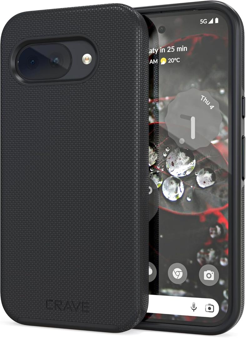Crave for Google Pixel 9a Case, Shockproof Protection Dual Layer Case for Google Pixel 9a (6.3 inch) - Black