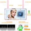 Car Sun Visor Vanity Mirror with Lights, Pink Rechargeable Car Makeup Mirror Accessories, Birthday Gifts for Women Girl, 3 Light Modes, Dimmable Touch Led Screen, Universal for Car Truck