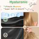 10 x BONNET QUEEN Silk Bonnet for Sleeping Hyaluronic Acid Satin Bonnet, Double Layer Hair Wrap for Curly Hair Women Sleep Cap (Black)
