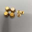 E-outstanding 4Sets Gold Color 1/2" Purse Handbag Feet Nailhead Flat Head Stud Solid Brass Screw-Back Spike Metal Studs Rivet Leather Craft DIY (4pcs Heads + 4pcs 8x3x6mm Screws)