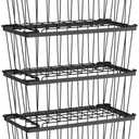 iSPECLE Freezer Organizer Bins - 4 Pack Small Stackable Deep Freezer Organizer Bins for 7 Cu.Ft Freezers Easy Get Bottom Foods without Digging, Chest Freezer Organizer Prevent Frozen Food Waste, Black
