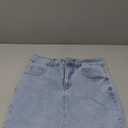 Women's Stretch Washed Vintage Jean Skirt Fringed Slim Fit Denim Mini Skirt, Size M