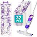 5X Cleaning Power Mop Pads Compatible with Swiffer PowerMop, Disposable Mopping Pad Refills for Cleaning, Multi-Surface Wood Floor Replacement Pads (32)