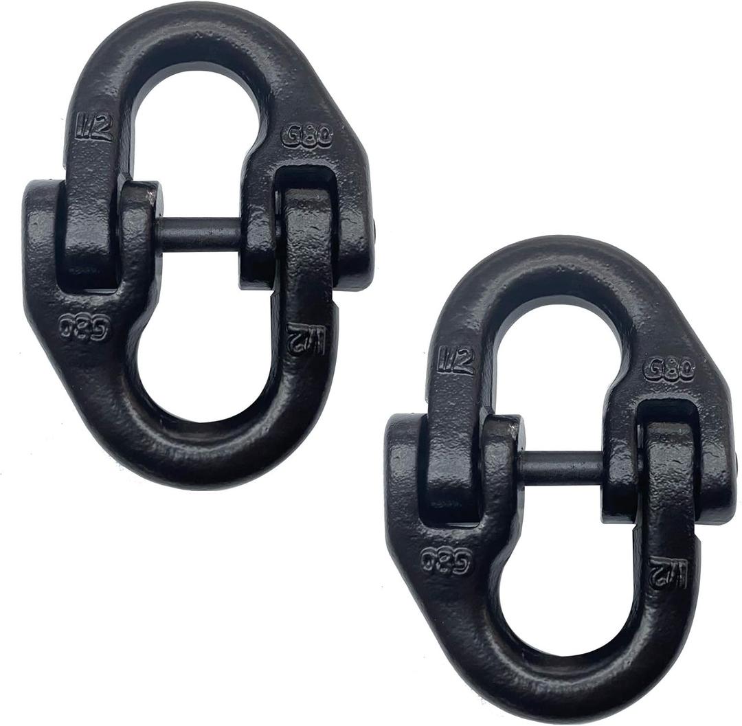 2pc 1/2 inch Tow Hitch Hammer Lock Safety Chain Connector Link Hammerlock Coupling Link Grade 80
